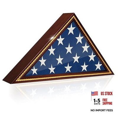 Glass Front Flag Display Case for Burial Flag - Wall Mounted 9.5 X 5 Feet Flag