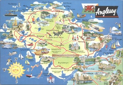 Anglesey Wales Bildkarte Postkarte -