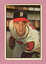 1953 Bowman Color #99 Warren Spahn Milwaukee Braves Baseball Card Low Grade