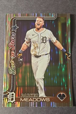 2025 Topps Update Tinsel Parallels-Meijer Exclusive #576 Parker Meadows 