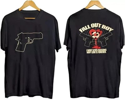 Fall Out Boy Tour, 2 Sided Vintage Y2K Graphic 100% Cotton Shirt S-5XL