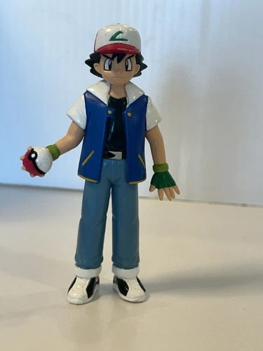 Vintage Ash Ketchum Pokemon Trainer Figure 4.75" TOMY 1998 Pokemon Game Freak
