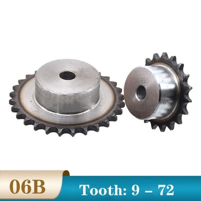 06B Stahl Pilot Bohrung Kettenrad 3/8  Steigung Simplex Rollenkette 9 -25 Zähne