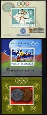 Romania O, 1972, 3 Bl.s Oly. Summer Games (Bl. 93, 97, 100), Mi. 37.