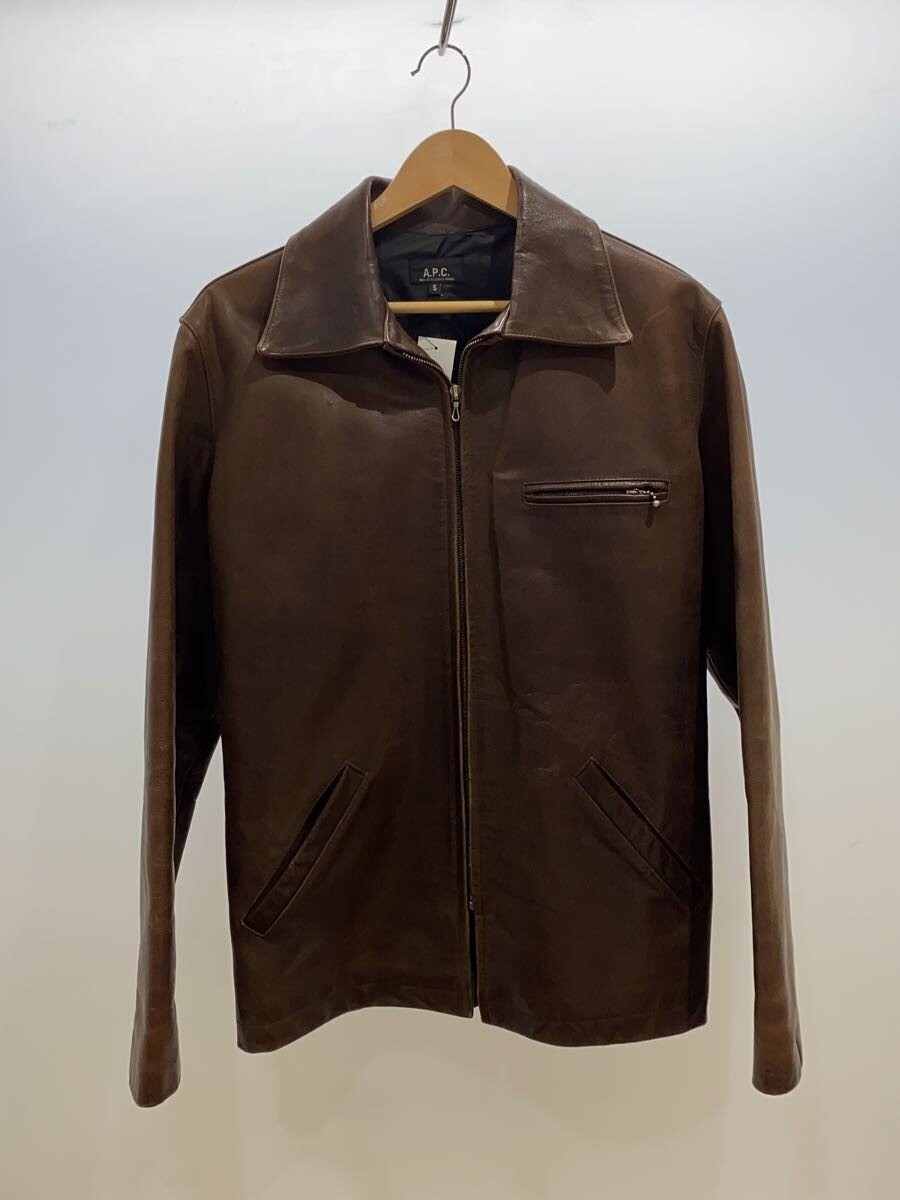 A.P.C. Leather Jacket Blouson/S/Cowhide/Brw