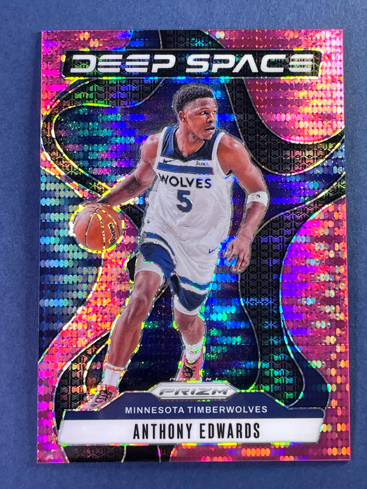 2024-25 Panini Prizm NBA Anthony Edwards Deep Space Pink Pulsar /42 SP
