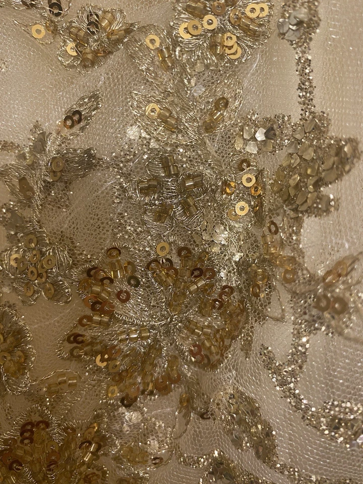 Vestido Formal Champagne Dorado Brillante/Vestido Quincienara Talla X Pequeño Corsé Espalda Foto 2 de 4