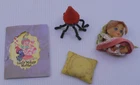 VINTAGE 1966 MATTEL LIDDLE KIDDLES MISS MUFFET DOLL WITH SPIDER, BOOK AND PILLOW