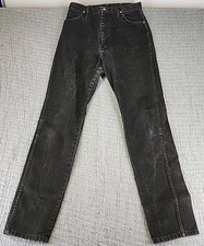 Vintage Wrangler Jeans Women's 30x33 Black High Waist Cowboy Made In USA 14MWZWK