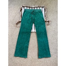 Y2K Juicy Couture Green Low Rise Velour Terry Sweatpants, S