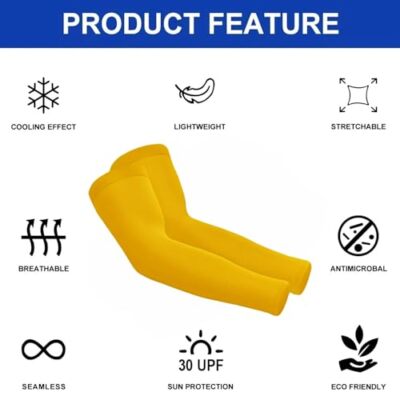 Arm Sleeves for Women Men Hand Cover Cooling Compression Arm Lemon