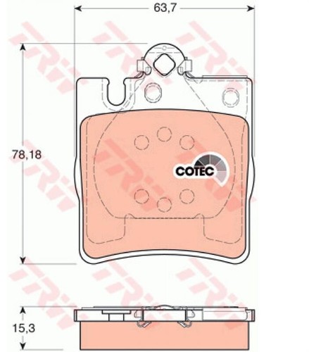 Nuevo kit de disco de pastilla de freno eje trasero TRW GDB1334 para MERCEDES-BENZ - Imagen 3 de 3