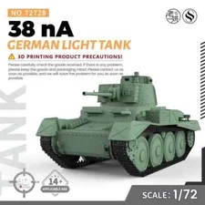 SSMODEL SS72728 1/72 25mm Military Model Kit German 38 nA Light Tank