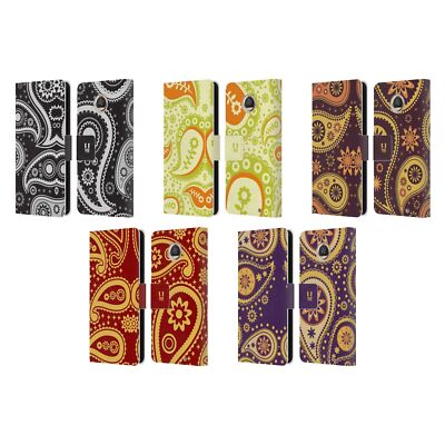 HEAD CASE DESIGNS PAISLEY 2 LEATHER BOOK WALLET CASE COVER FOR MOTOROLA PHONES