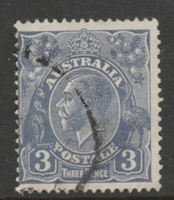1929 AUSTRALIA  3d Blue DieII BW108 