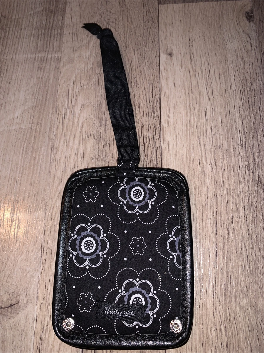 THIRTY ONE Thirty One 31 Gifts LUGGAGE TAG Black With White