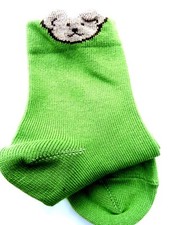 Steiff Sailing Tour Socks/Stockings, Uni With Teddy Head At Brim, Green gr.86