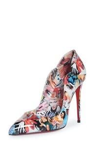 100% AUTHENTIC NEW WOMEN LOUBOUTIN HOT CHICK 100 MIX PRINT PATENT PUMP/HEEL US 8