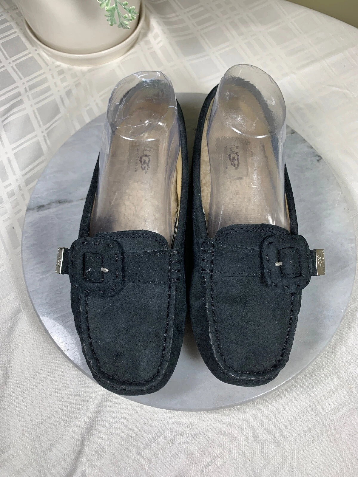 Mocassini Ugg Australia Retreat neri scamosciati fibbia scarpe basse donna EU 38 US 7