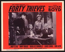 FORTY THIEVES (VF+) Lobby Card Set of 8 '40s William Boyd Movie Poster 16015