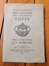 1947 Notable Collection Old English Silver JP Morgan Estate Auction Catalog Book