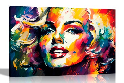 Happy Marilyn Monroe Abstraktes Gemälde Neudruck Leinwand Wandbilder Kunst zum Aufhängen