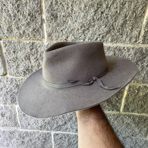 Akubra Snowy River Gray Pure Fur Felt 