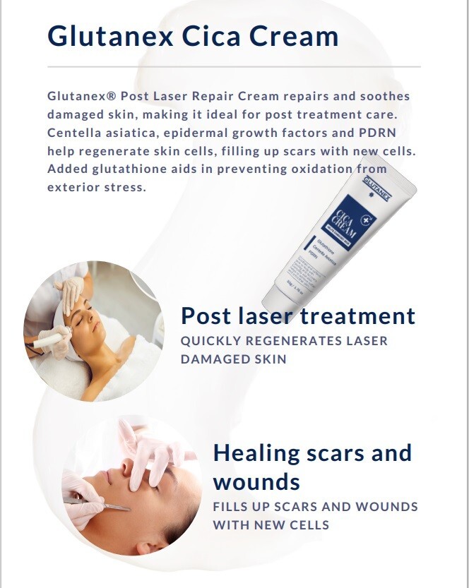 glutathione laser treatment CICA CREAM - GLUTANEX POST REPAIR Container:Bulk As unapproved peptides explode توحيد اللون