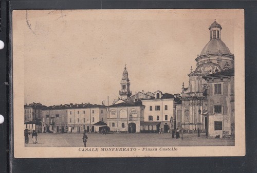 Cartolina Casale Monferrato Piazza Castello Albergo Parigi ANIMATA AF1525 - 第 1/1 張圖片