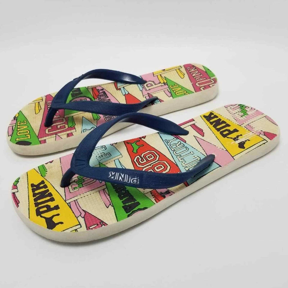 Sandalias chanclas rosa Victoria Secret multicolor talla 7 vintage Foto 4 de 4