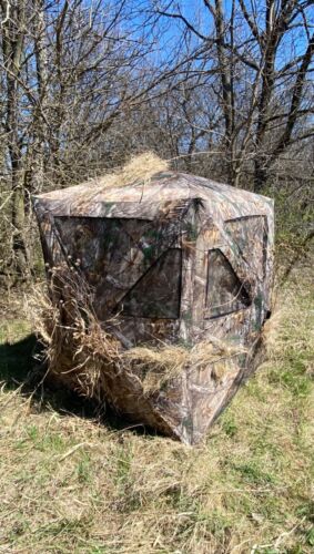 Pop Up Deer Hunting Ground Blind Real Tree Portable Turkey Blind - Picture 5 of 10