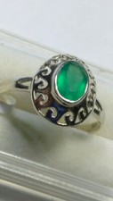 CUTE SEA GREEN CHALCEDONY IN STERLING SILVER 925 RING SIZE 9.25 