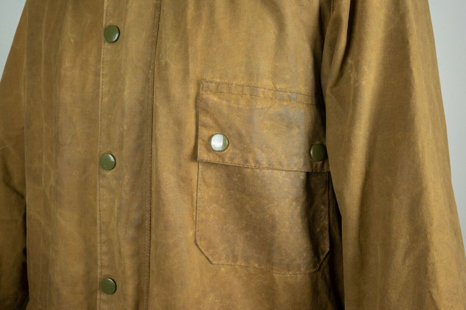 Mens Vintage Barbour Solway Zipper Wax Cotton Olive Jacket Size C42 107CM