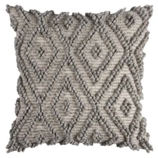 Rizzy Brown Transitional Diamonds Crosshatch Throw Pillow Geometric T10825