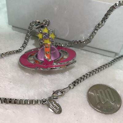 Vivienne Westwood Necklace Shooting Star Small Orb Pink Star IN