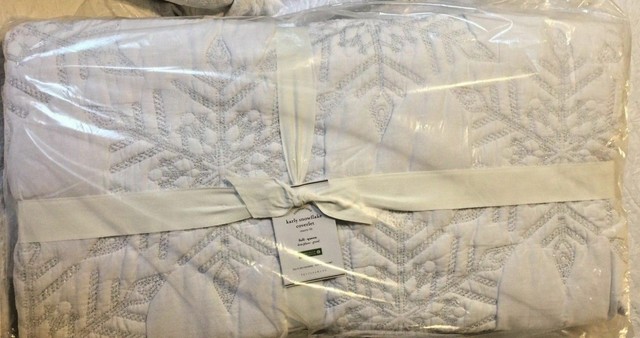 Pottery Barn Karly Snowflake Coverlet Quilt Full Queen New