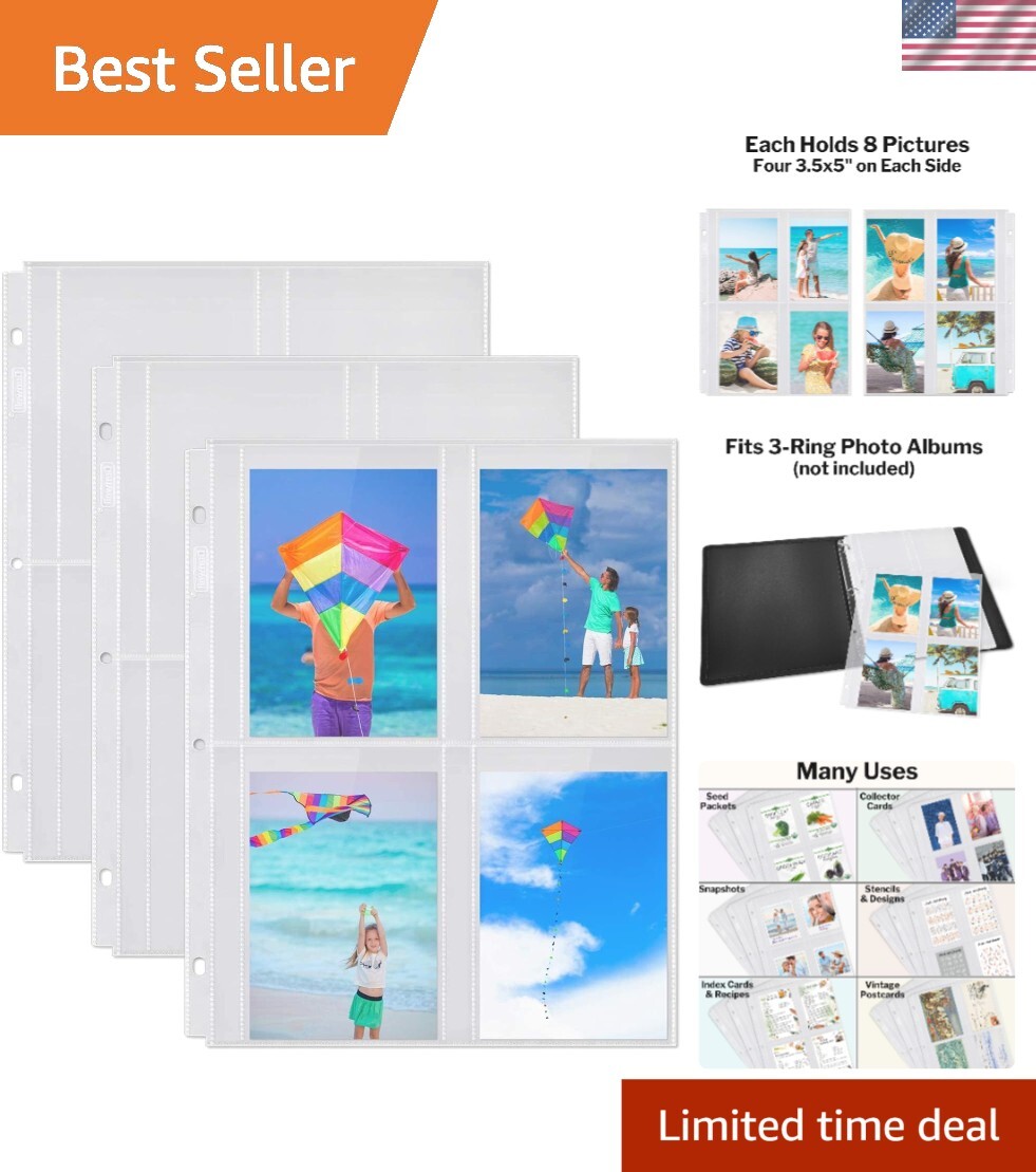 Archive-Quality 3-Ring Binder Photo Sleeves - 25-Pack for Photo  Preservation