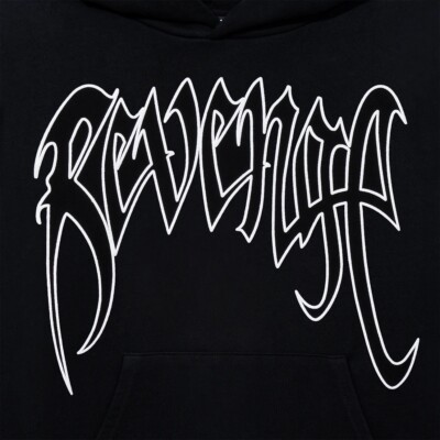 REVENGE KILL HOODIE BLACK WHITE OUTLINE XXXTENTACION SIZE MEDIUM