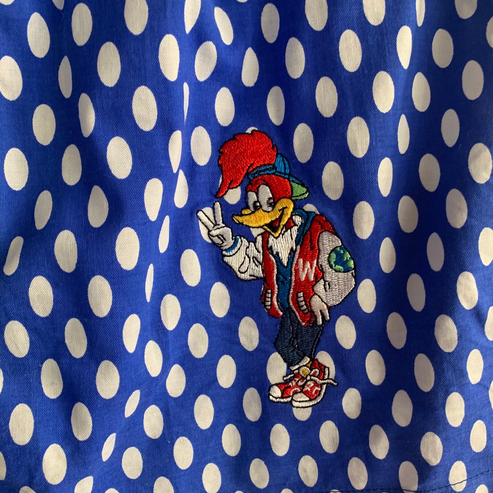 Vintage Attitoons Woody the Woodpecker Polka Dot Blue… - Gem