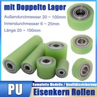 Polyurethan Eisenkern Rollen mit Doppelte Kugellager PU Führungsrolle Laufrolle