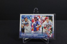 2015 Topps Series 1 MIKE TROUT NELSON CRUZ CHRIS CARTER LEAGUE LEADERS #285