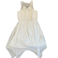 By & By White Lace Flowing Tank Dress Juniors