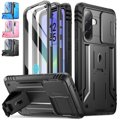 Kickstand Case For Galaxy A36 A26 A16 Poetic Built-in-Screen Slide Camera Cover