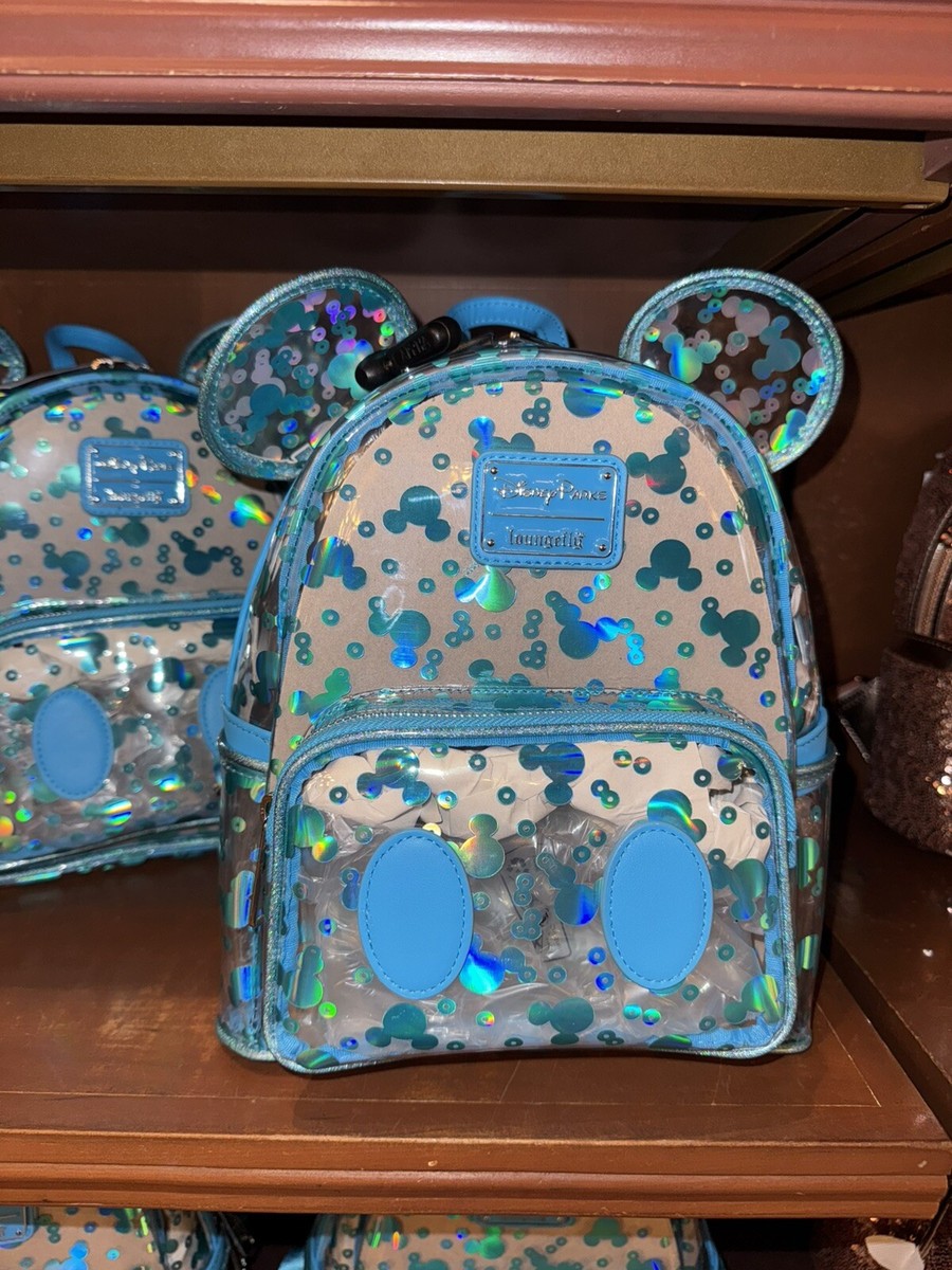 yuupapa 5点　ティン缶　小物入れ　グリーン　ブラック リボン 2025 Disney Parks Loungefly Blue Mickey Ears Clear Mini Backpack