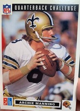 Archie Manning 1991 Upper Deck Dominos Quarterback Challenge -New Orleans Saints