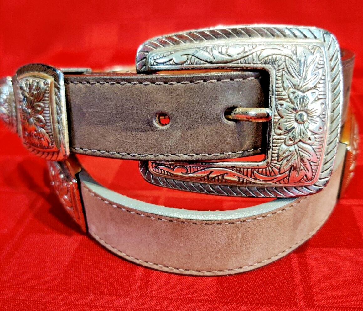 Brighton Womens Belt Size M Tri-Color Leather Western 45601 Made USA Vintage