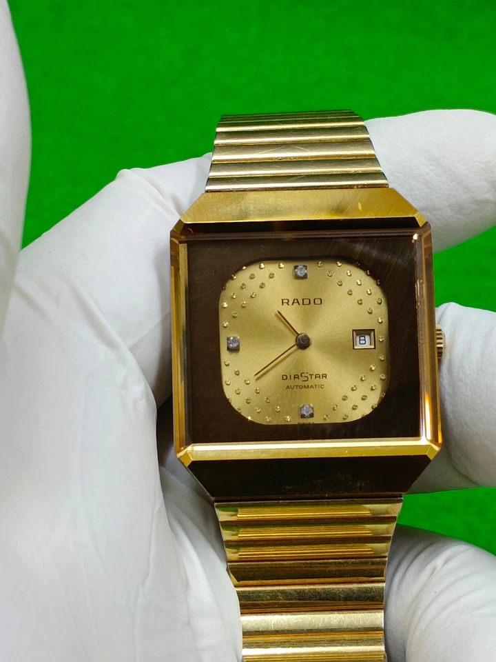 Reloj RADO DIASTAR vintage indicador automático de fecha 565.0111.3 acento diamante Foto 4 de 4