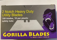 Better Tools Gorilla Blades 3 Notch Heavy Duty Utility Blades | 100 Pack