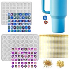 152 Pcs Silicone Resin Molds Kit - Alphanumeric, Constellation Jewelry Making...