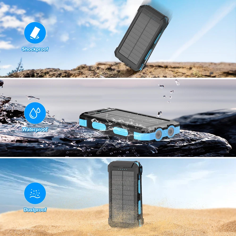 Power Bank, Solar Charger, 49800mAh Portable Charger for Phone&Apple Watch Wi...
